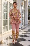 Buy_Kalista_Anaisha Floral Print Pink Top And Pant Set _at_Aza_Fashions
