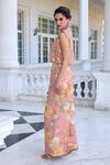 Buy_Kalista_Blush Alysa Floral Brocade Jumpsuit And Cape Set _Online_at_Aza_Fashions