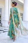 Shop_Kalista_Tarini Aqua Green Floral Anarkali Set _at_Aza_Fashions