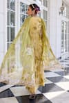 Kalista_Beige Tarini Floral Print Anarkali Kurta Set _Online_at_Aza_Fashions