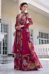 Buy_Kalista_Fuchsia Kiara Floral Print Anarkali Set _Online_at_Aza_Fashions