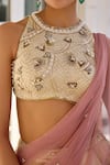 Shop_Kalista_Cream Tissue, Bamboo Beads, Sequins, Juliette Ecru Floral Print Lehenga Set _at_Aza_Fashions