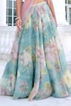 Kalista_Turquoise Juliette Floral Lehenga Set With Dupatta _at_Aza_Fashions