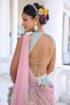 Buy_Kalista_Turquoise Juliette Floral Lehenga Set With Dupatta 