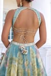Kalista_Turquoise Juliette Floral Lehenga Set With Dupatta _Online