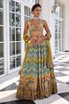 Buy_Kalista_Multi Color Pavika Floral Embroidered Lehenga Set _at_Aza_Fashions