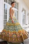 Kalista_Multi Color Pavika Floral Embroidered Lehenga Set _at_Aza_Fashions