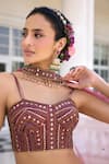 Shop_Kalista_Cynthia Tyrian Purple Lehenga Set _Online_at_Aza_Fashions