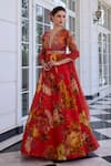 Buy_Kalista_Red Mehr Floral Anarkali Kurta Set _Online_at_Aza_Fashions