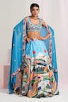 Buy_House Of Akshata_Multi Color Georgette, Tissue Sequins, Embroidery Lehenga Set _at_Aza_Fashions