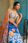 House Of Akshata_Blue Georgette, Net, Crepe Sequins, Embroidery The Starry Night Lehenga Set _at_Aza_Fashions