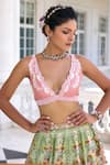 Shop_Kalista_Green Sofia Fusion Lehenga Set _at_Aza_Fashions