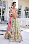 Buy_Kalista_Green Sofia Fusion Lehenga Set _Online_at_Aza_Fashions