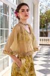 Kalista_Amaira Beige Floral Print Sharara Set _Online_at_Aza_Fashions