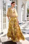 Buy_Kalista_Amaira Beige Floral Print Sharara Set _Online_at_Aza_Fashions