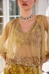 Buy_Kalista_Amaira Beige Floral Print Sharara Set 