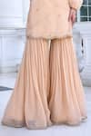 Kalista_Zainab Embroidered Beige Kurta Set With Gharara _Online_at_Aza_Fashions