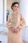 Kalista_Zainab Embroidered Beige Kurta Set With Gharara _at_Aza_Fashions