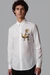 Buy_HeSpoke_White Cotton Animal Printed Casual Shirt _at_Aza_Fashions