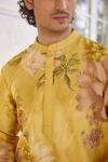 Kalista_Ilyaz Floral Printed Yellow Kurta Set _Online_at_Aza_Fashions