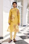 Buy_Kalista_Ilyaz Floral Printed Yellow Kurta Set _at_Aza_Fashions