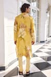 Shop_Kalista_Ilyaz Floral Printed Yellow Kurta Set _at_Aza_Fashions