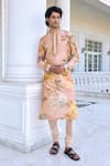Buy_Kalista_Faiza Floral Printed Peach Kurta Set _at_Aza_Fashions