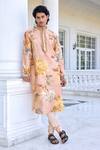 Buy_Kalista_Faiza Floral Printed Peach Kurta Set _Online_at_Aza_Fashions