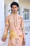 Buy_Kalista_Faiza Floral Printed Peach Kurta Set 