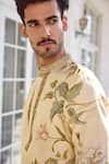 Kalista_Ivory Chanderi Faiza Floral Printed Kurta Set _Online_at_Aza_Fashions
