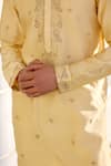 Kalista_Farmaan Light Yellow Embroidered Kurta Set _Online_at_Aza_Fashions