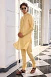 Buy_Kalista_Farmaan Light Yellow Embroidered Kurta Set _Online_at_Aza_Fashions