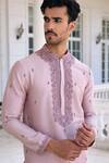 Shop_Kalista_Ayaaz Embroidered Dusty Mauve Kurta Set 