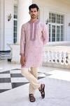 Buy_Kalista_Ayaaz Embroidered Dusty Mauve Kurta Set _at_Aza_Fashions