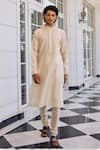 Buy_Kalista_Ivory Ayaaz Embroidered Kurta Set _at_Aza_Fashions