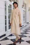 Shop_Kalista_Ivory Ayaaz Embroidered Kurta Set _Online_at_Aza_Fashions