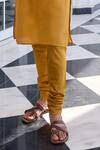 Kalista_Mahir Floral Embroidered Mustard Kurta Set _Online_at_Aza_Fashions