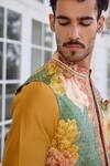 Shop_Kalista_Mahir Floral Embroidered Mustard Kurta Set _Online_at_Aza_Fashions