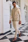 Buy_Kalista_Ivory Nazeer Embroidered Nehru Jacket Set _Online_at_Aza_Fashions