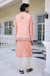 Shop_Kalista_Zunaid Salmon Pink Nehru Jacket Set _at_Aza_Fashions