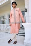 Buy_Kalista_Zunaid Salmon Pink Nehru Jacket Set _at_Aza_Fashions
