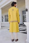 Kalista_Zunaid Yellow Embroidered Kurta Set _Online_at_Aza_Fashions