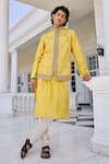 Buy_Kalista_Zunaid Yellow Embroidered Kurta Set _at_Aza_Fashions