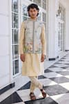 Buy_Kalista_Ivory Kairav Floral Embroidered Kurta Set _at_Aza_Fashions