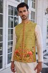 Kalista_Ivory Tahir Embroidered Nehru Jacket Set _at_Aza_Fashions