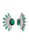 Shop_Prata_Green Zafira Half Studs Earrings _at_Aza_Fashions