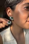 Buy_Prata_Green Zafira Half Studs Earrings _at_Aza_Fashions