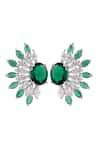 Prata_Green Zafira Half Studs Earrings _Online_at_Aza_Fashions