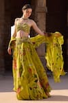 Shop_Awigna_Green Floral Print Organza Lehenga Set _Online_at_Aza_Fashions