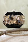 Buy_ADWITA BAGS & JEWELS_Black Stone Meena Mosaic Embellished Clutch _at_Aza_Fashions
